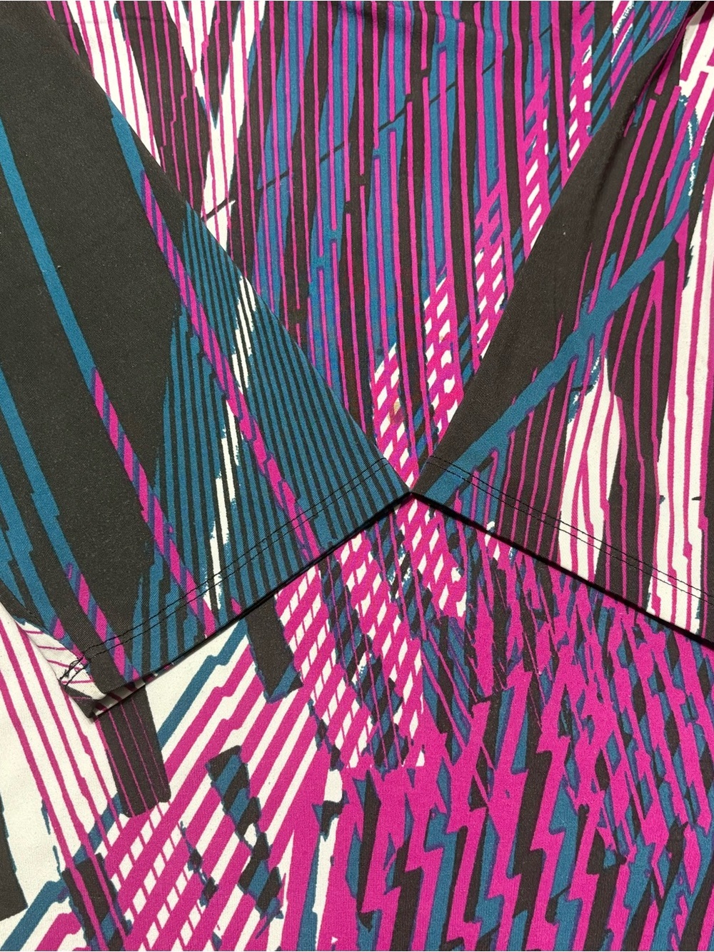 Dana-Montane V-Neck Long Sleeve Top in Teal and Purple Print - Picture 9 of 10